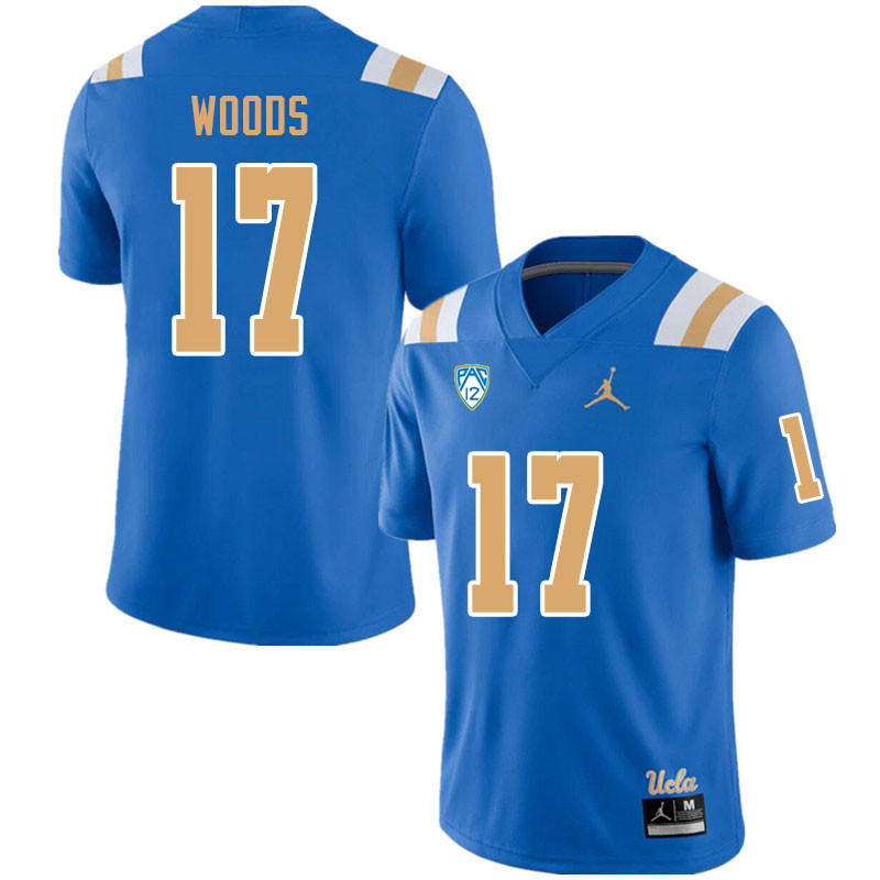 Jordan Brand Men-Youth #17 Jalen Woods UCLA Bruins College Football Jerseys Sale-Blue